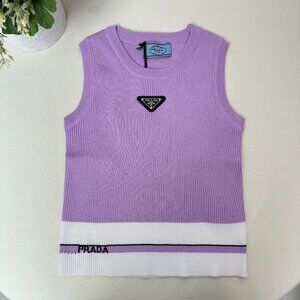 Prada Purple Knitted Sleeveless Vest Women's Size S